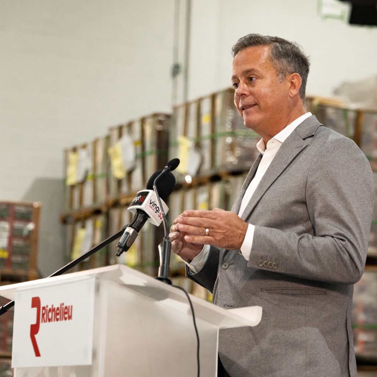 Conférence de presse de Richelieu à Drummondville